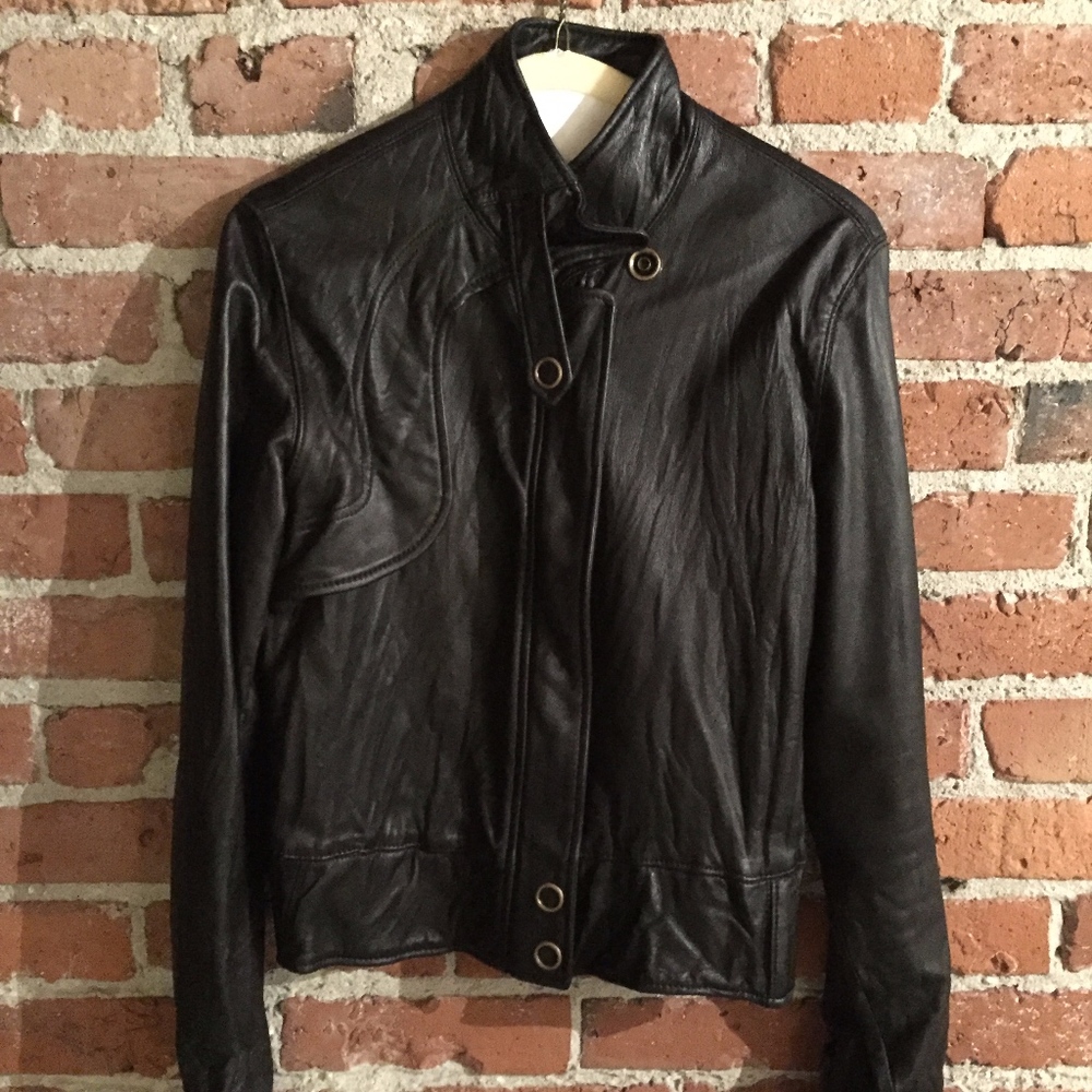 Mike & Chris Black Lambskin Leather Jacket